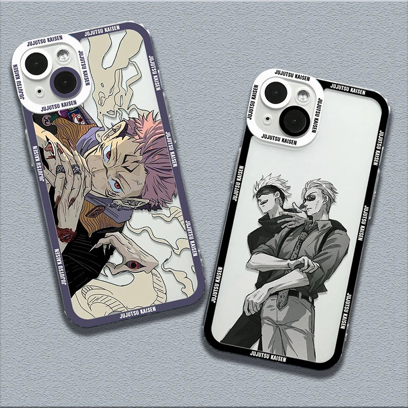 Anime Jujutsu Kaisen Phone Case – Shockproof Transparent Cover for iPhone 📱🔮
