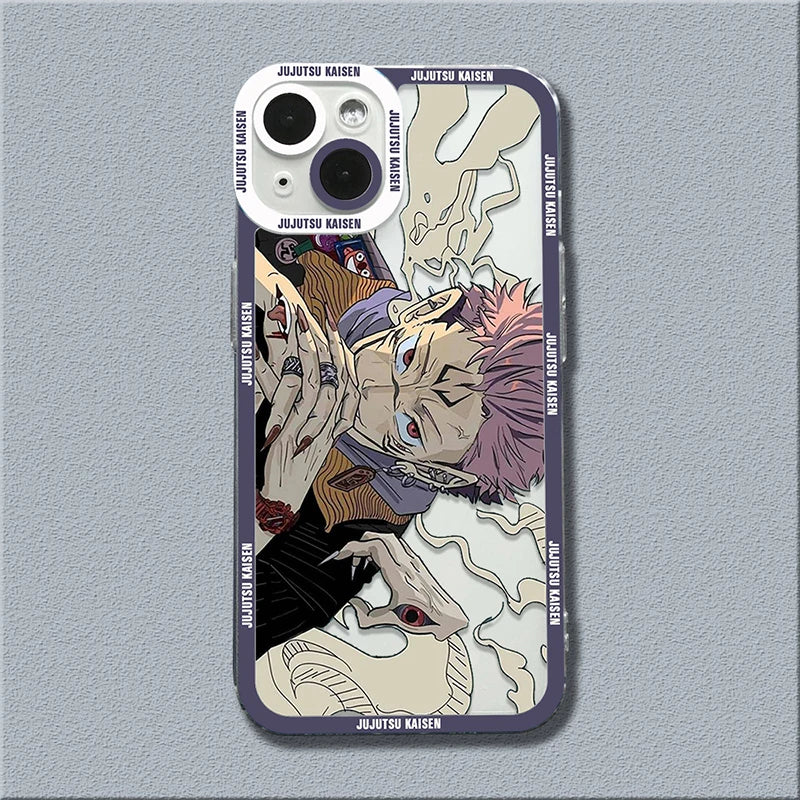 Anime Jujutsu Kaisen Phone Case – Shockproof Transparent Cover for iPhone 📱🔮