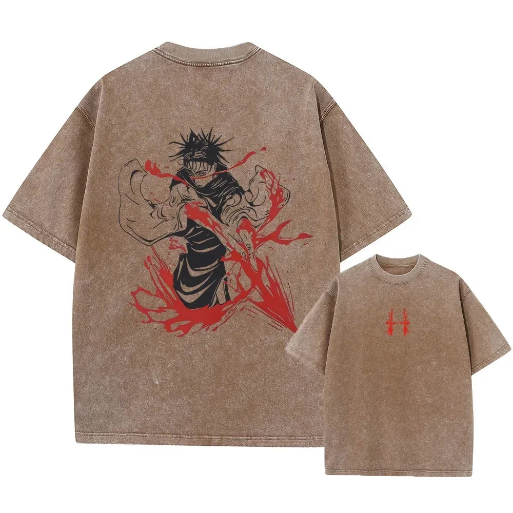 Jujutsu Kaisen Hip Hop Streetwear T-Shirt | RYŪZAN Harajuku Loose Fit Tee for Men & Women