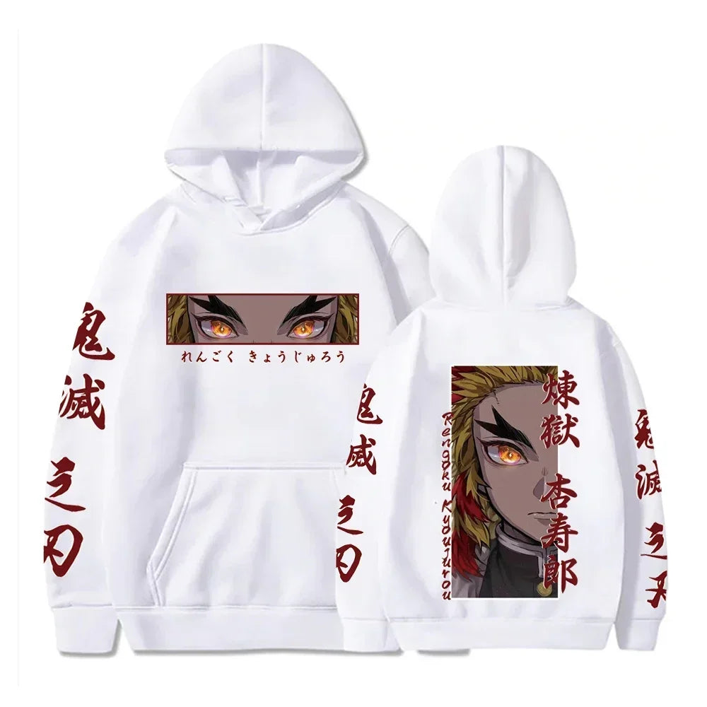 🔥 Demon Slayer Rengoku Kyoujurou Eyes Hoodie | RYŪZAN Casual Sweatshirt 🌟