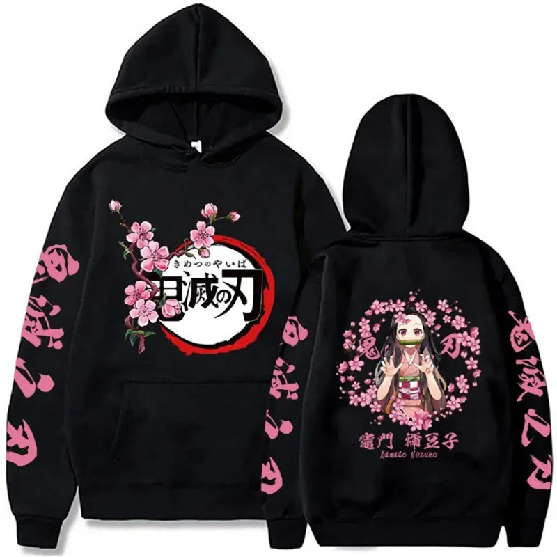 🌸 Demon Slayer Kamado Nezuko Hoodie | RYŪZAN Casual Streetwear Pullover 🎋