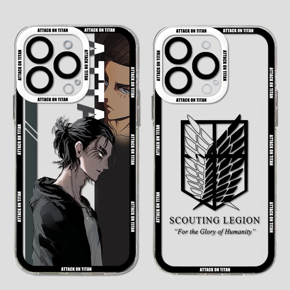 Attack On Titan Phone Case – Soft Silicone Transparent Cover for iPhone 📱⚔️