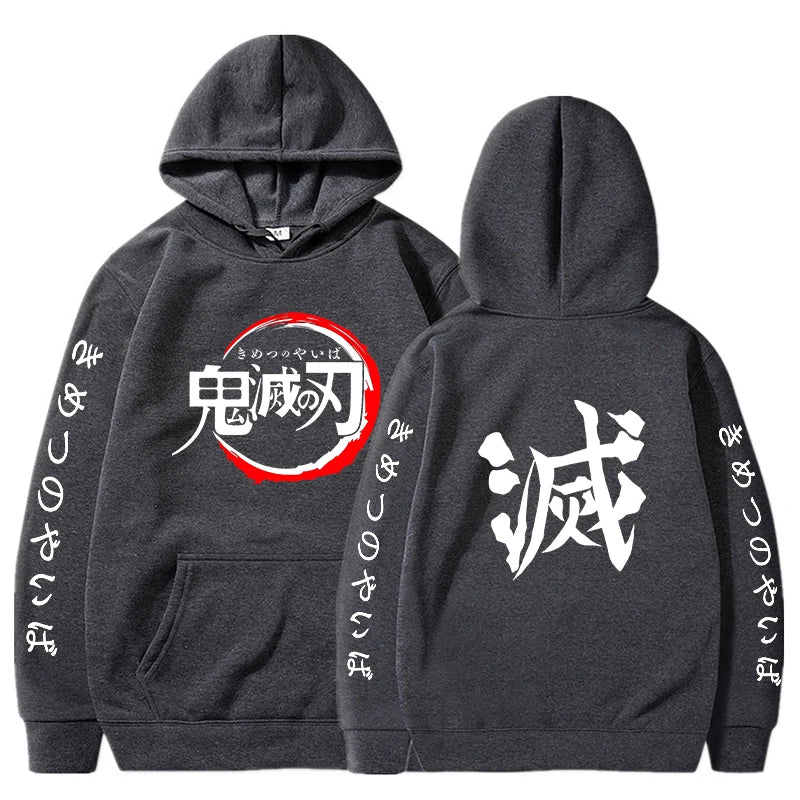 🔥 Demon Slayer Letter Graphic Hoodie | RYŪZAN Fashion Streetwear Pullover 💥