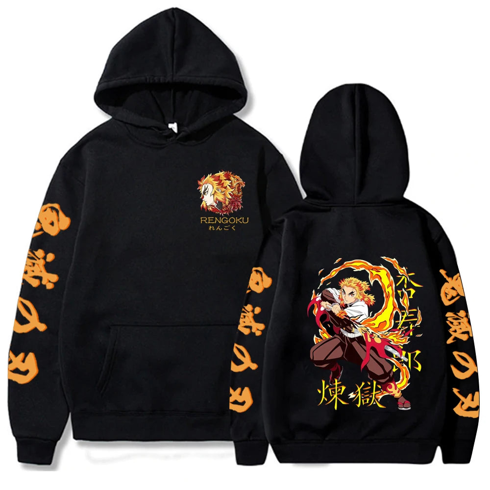 🔥 Demon Slayer Rengoku Kyoujurou Hoodie | RYŪZAN Casual Streetwear 🌟