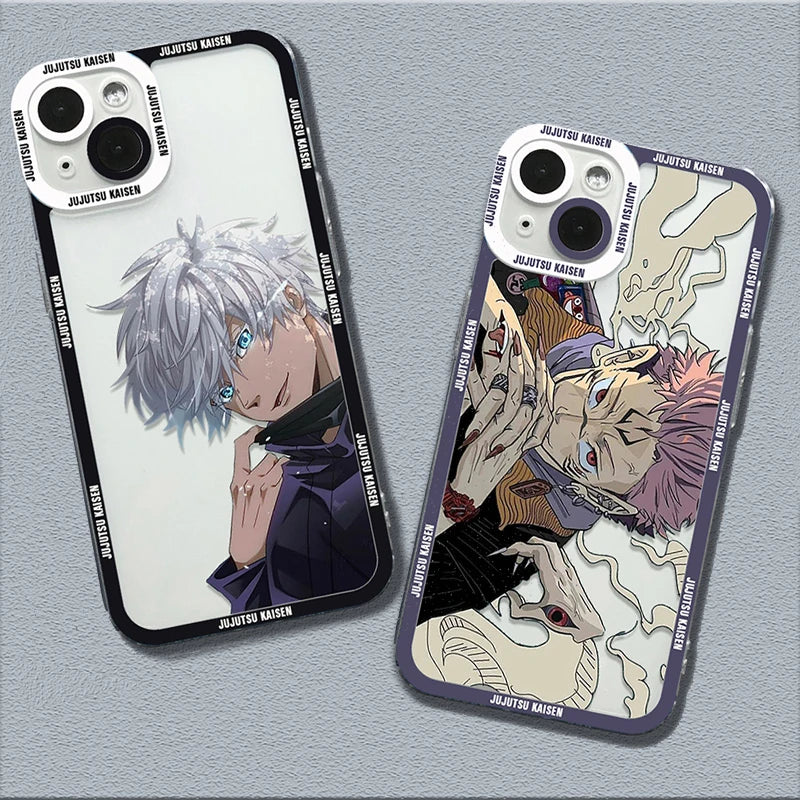 Anime Jujutsu Kaisen Phone Case – Shockproof Transparent Cover for iPhone 📱🔮