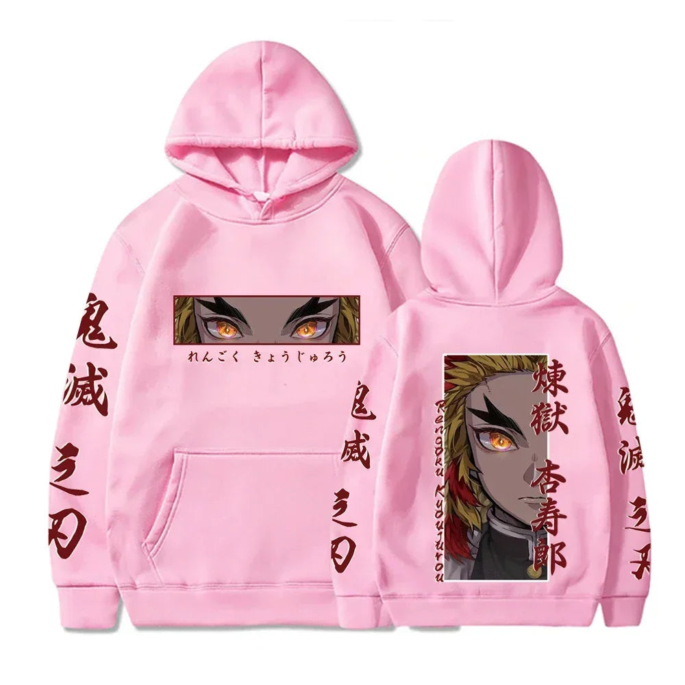 🔥 Demon Slayer Rengoku Kyoujurou Eyes Hoodie | RYŪZAN Casual Sweatshirt 🌟